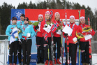 Tyttöjen hopeatrio ( kuva: Viron Hiihtoliitto )